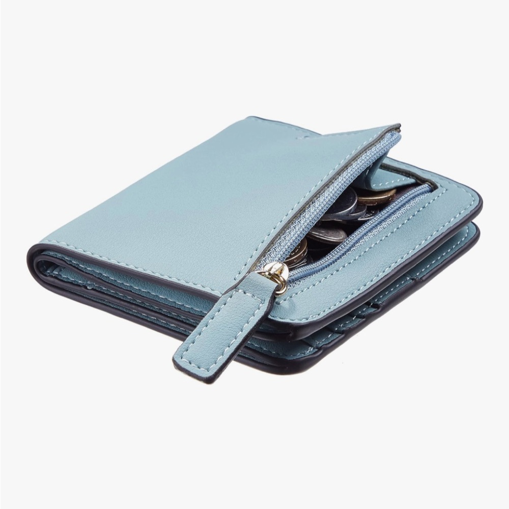Light Blue Wallet with Zipper